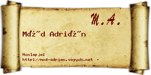 Mód Adrián névjegykártya